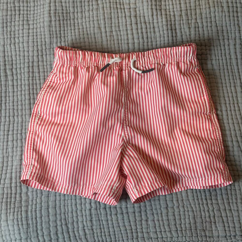 Maamgic Red White Candy Stripe Swim Trunks Shorts Boys 7